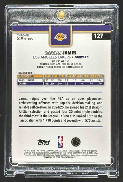 2025-26 Topps Chrome LeBron James #127 Yellow Refractor /275