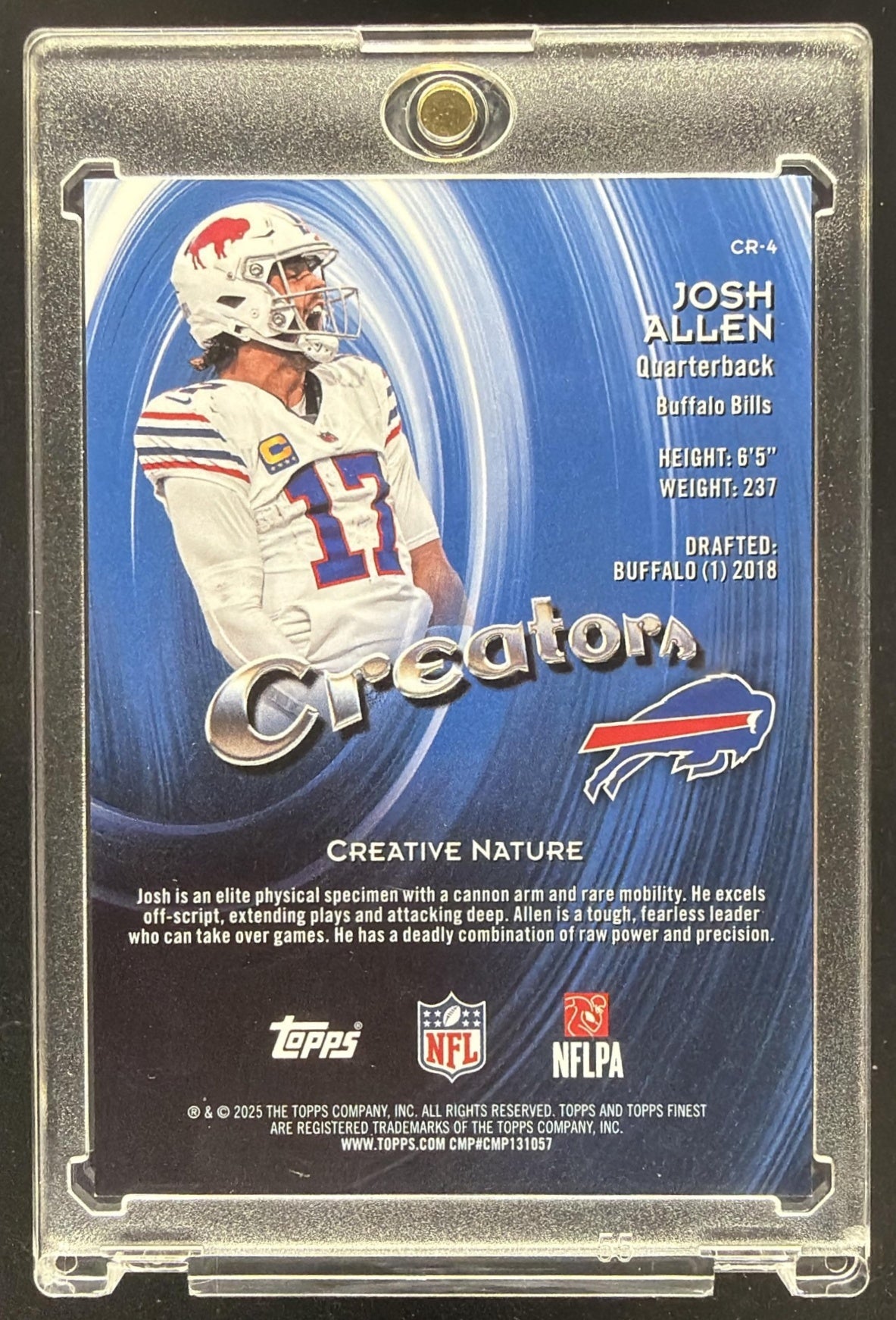 2025 Topps Finest Josh Allen #CR-4 Creators Gold Refractor 35/50