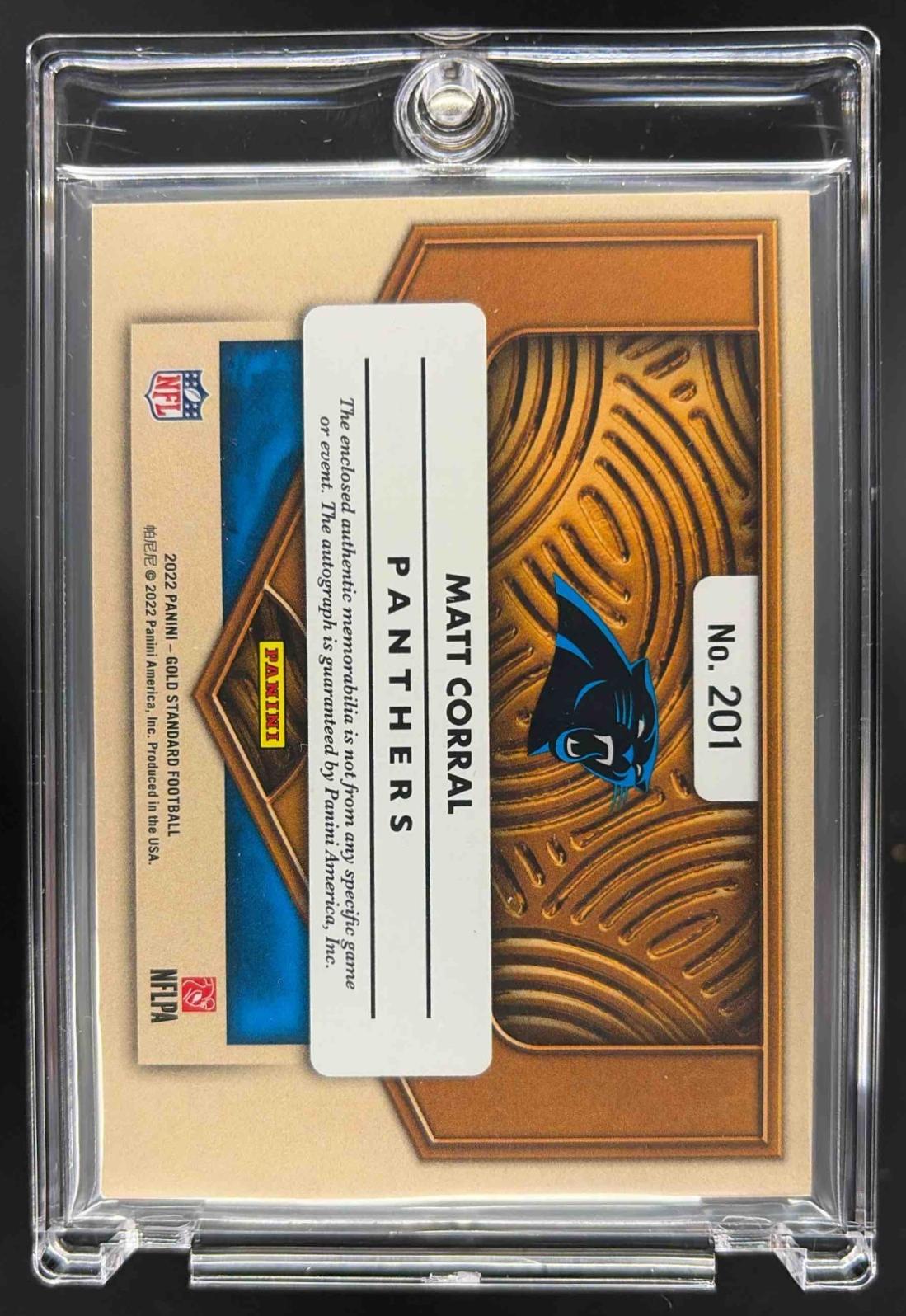 2022 Panini Gold Standard Matt Corral 1/1 Rookie Patch Auto
