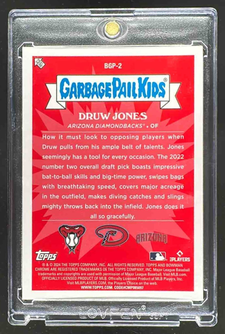 2024 Bowman Chrome Druw Jones #BGP-2 GPK Diamondbacks