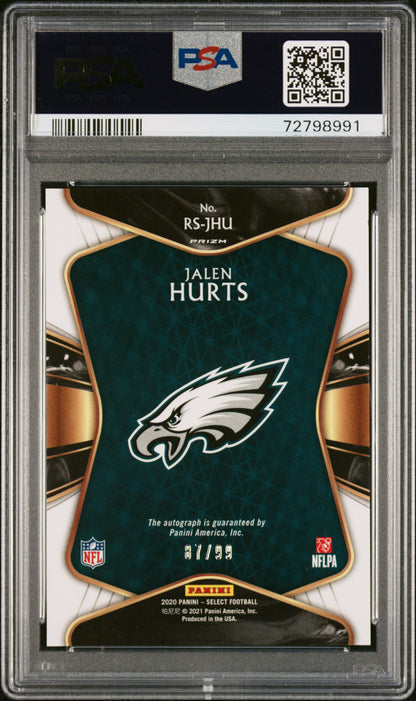 2020 Select Jalen Hurts Rookie Auto Silver /99 PSA 10/10