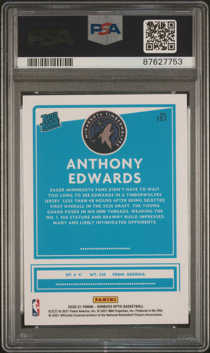 2020-21 Optic Anthony Edwards Rookie PSA 10
