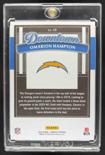 2025 Panini Donruss Omarion Hampton #16 Downtown SP Chargers