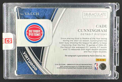 2024 Panini Immaculate Collection Cade Cunningham #2 Virtuoso Auto Blue /15