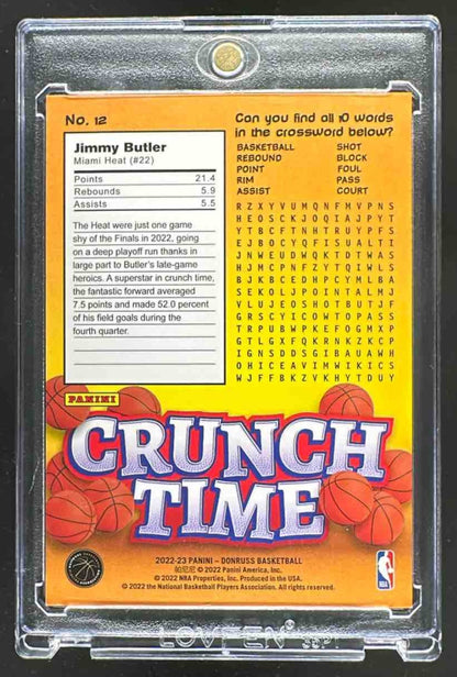 2022-23 Panini Donruss Jimmy Butler #12 Crunch Time 1/1 Black