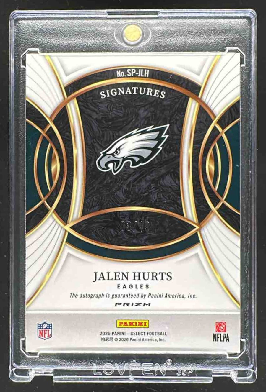 2025 Panini Select Jalen Hurts #SP-JHS Light Blue /49 Auto