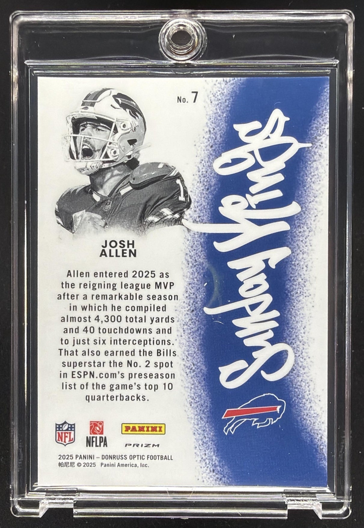 2025 Panini Donruss Optic Josh Allen #7 Sunday Kings