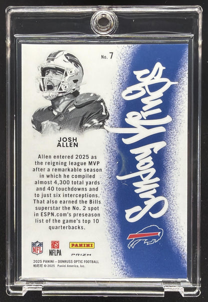 2025 Panini Donruss Optic Josh Allen #7 Sunday Kings