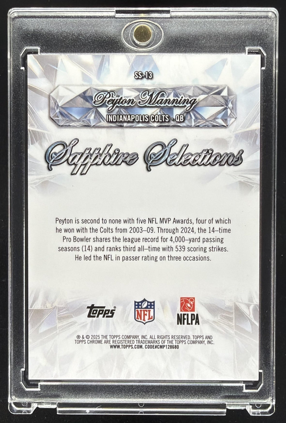 2025 Topps Chrome Sapphire Peyton Manning #SS-13 Selections