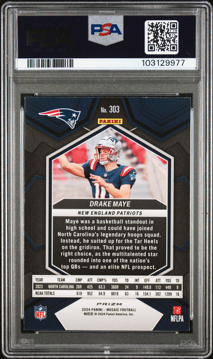 2024 Mosaic Drake Maye Camo Pink PSA 10 RC