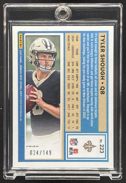 2025 Panini Donruss Optic Tyler Shough #223 Rated Rookie Red Prizm 24/149