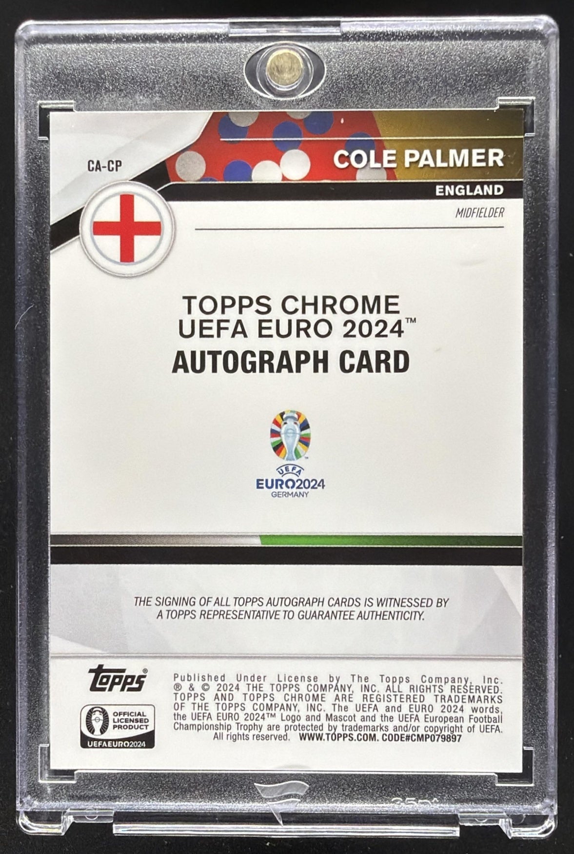 2024-25 Topps Chrome Sapphire Edition UEFA Euro Cole Palmer #CA-CP Auto