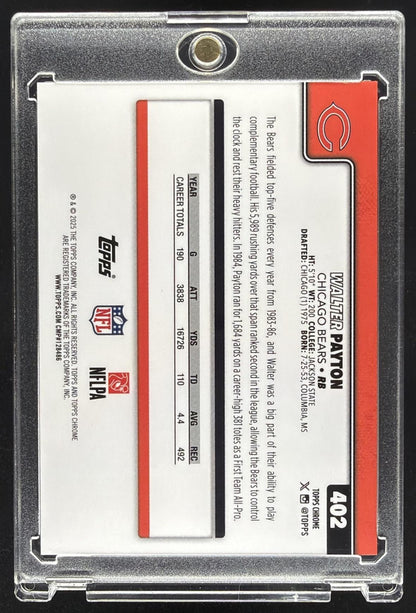 2025 Topps Chrome Sapphire Walter Payton #402 Image Variation Orange Refractor /25 SP
