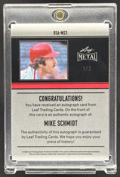 2024 Leaf Metal Mike Schmidt #91A-MS1 91 Auto Lava Black /3