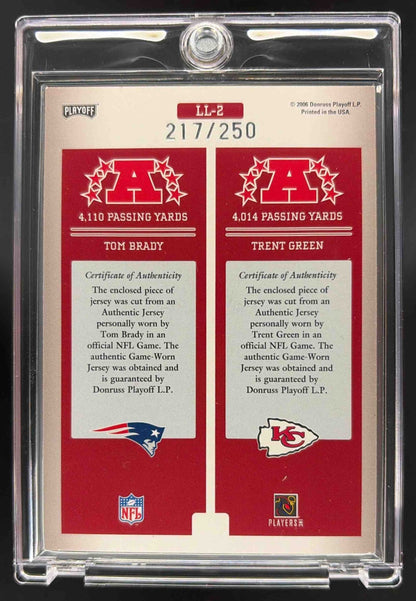 2006 Donruss Gridiron Gear Tom Brady #LL-2 Jerseys Prime /250