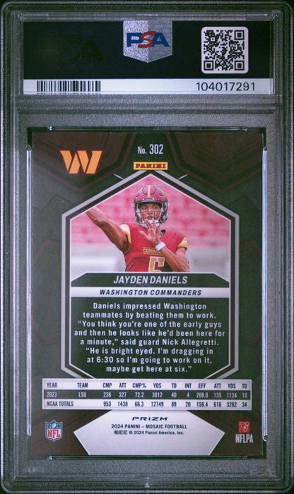2024 Mosaic Jayden Daniels Mosaic PSA 9 RC