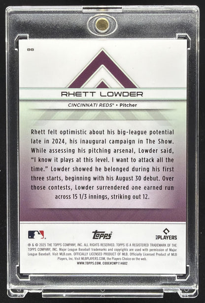 2025 Topps Transcendent Collection Rhett Lowder #88 Icons Chrome Red Refractor /5 RC