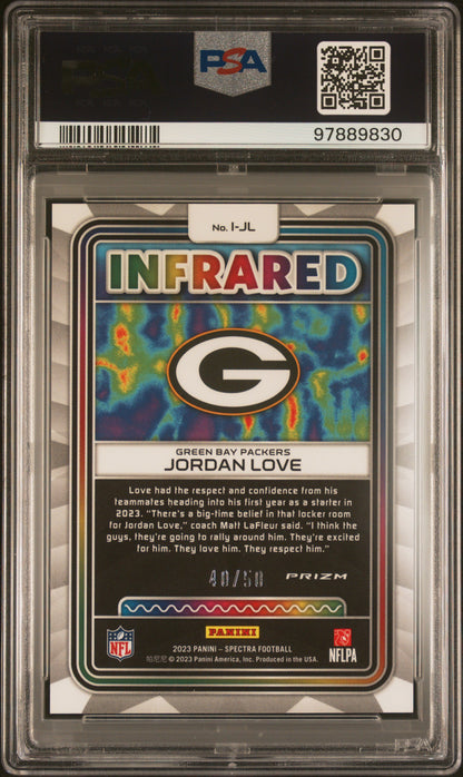 2023 Spectra Jordan Love Infrared Interstellar 40/50 PSA 10