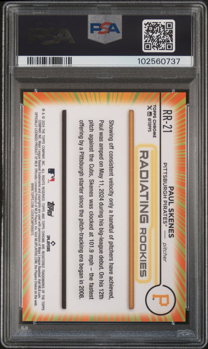 2024 Topps Chrome Paul Skenes Radiating Rookies PSA 9