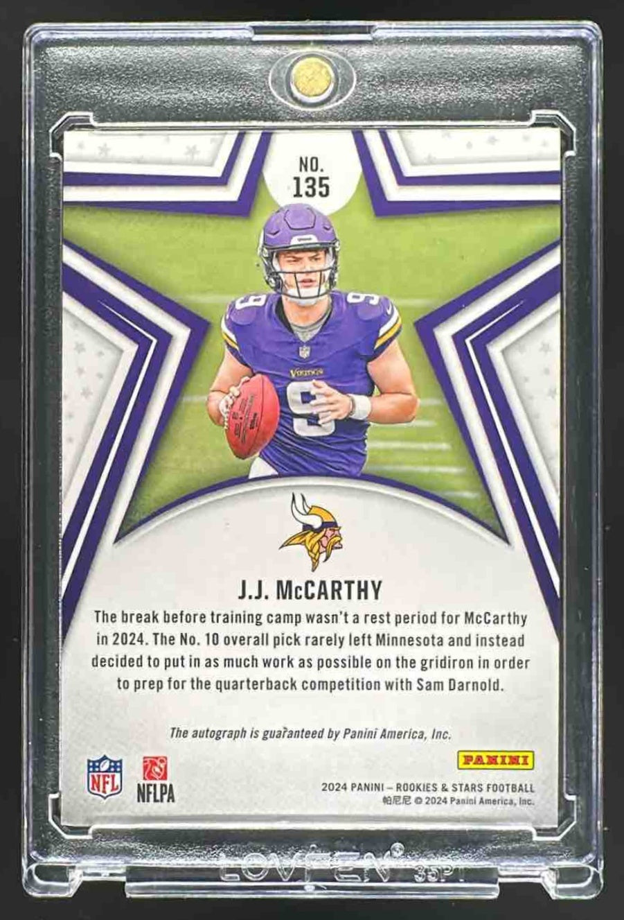 2024 Panini Rookies & Stars J.J. McCarthy #135 Rookie Signatures /200 RC Auto