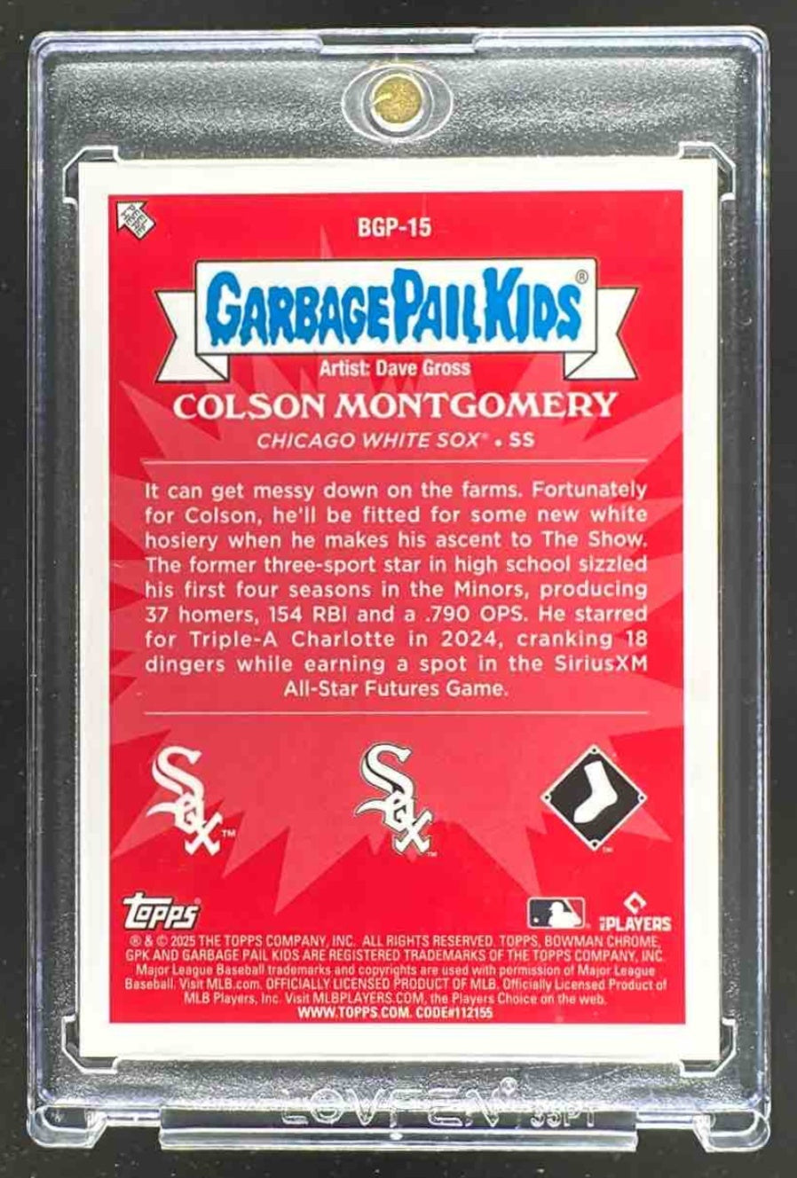 2025 Bowman Chrome Colson Montgomery #BGP-15 GPK White Sox RC