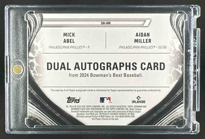 2024 Bowman's Best Aidan Miller Mick Abel #DA-AM Dual Auto 29/75 Phillies