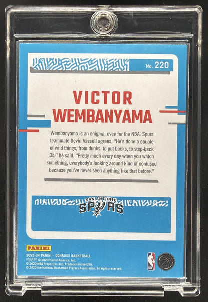 2023-24 Panini Donruss Victor Wembanyama #220 Green Laser Holo RC Rated Rookie