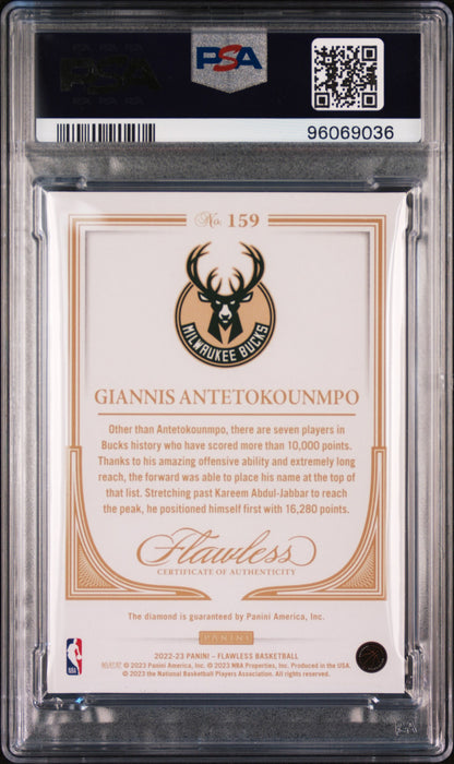2022-23 Flawless Giannis Antentokounmpo Bronze Diamond Leaders /3 PSA 9