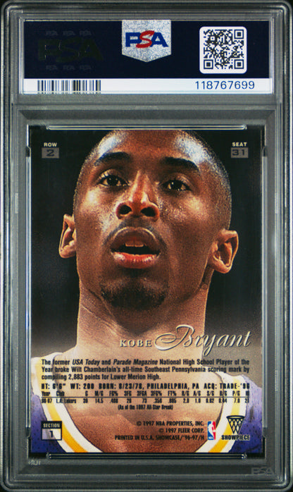 1996-97 Flair Kobe Bryant Row 2 Rookie PSA 8