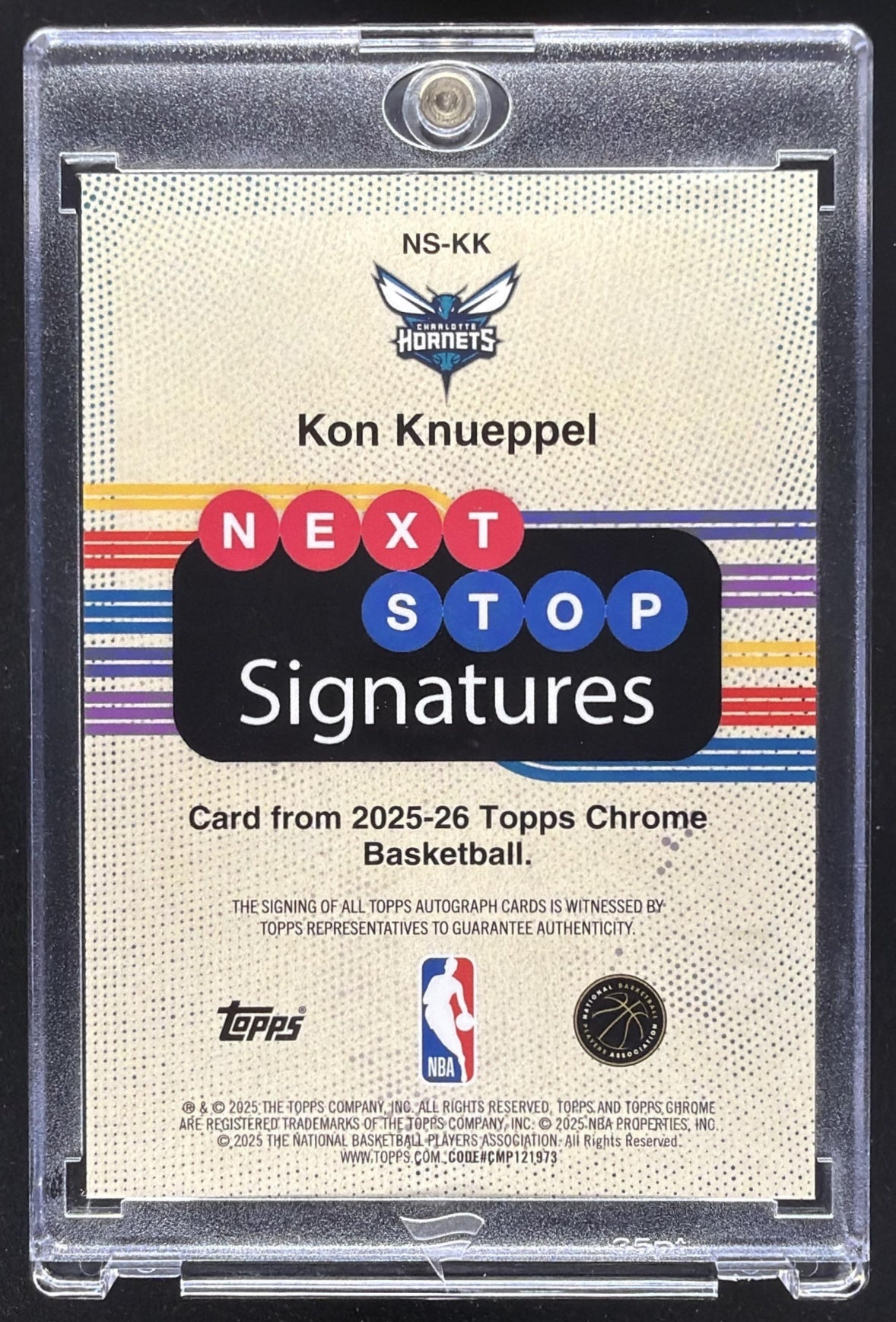 2025-26 Topps Chrome Kon Knueppel #NS-KK Next Stop Signature RC Auto