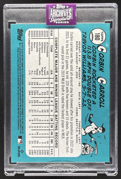 2023 Topps Archives Corbin Carroll Auto Rookie /10