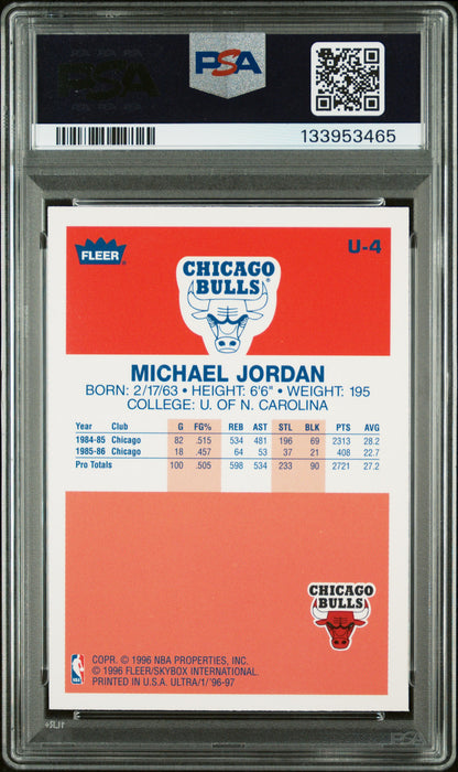 1996-97 Fleer Ultra Michael Jordan #U-4 PSA 8