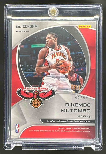 2020-21 Panini Spectra Dikembe Mutombo #ICO-DKM Icons Auto 44/49