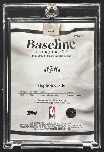 2025-26 Topps Finest Stephon Castle #BA-SC Baseline Auto Refractor