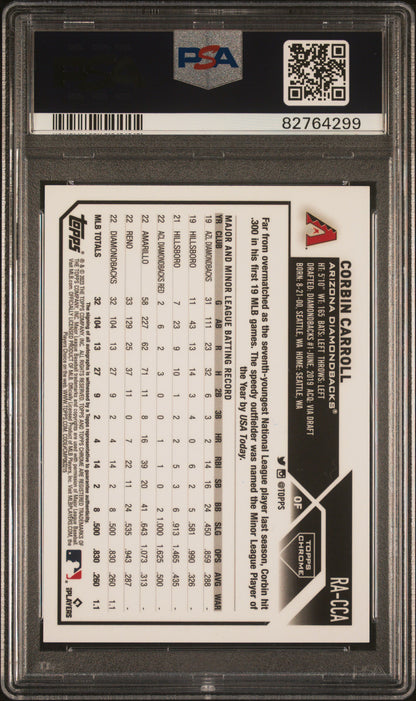 2023 Topps Chrome Corbin Carroll Rookie Auto PSA 10/10