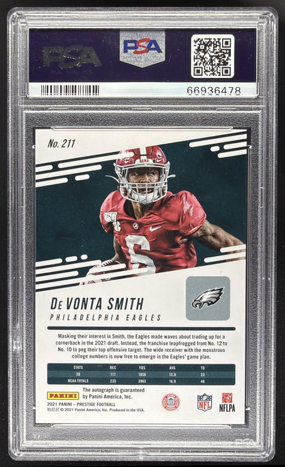 2021 Panini Prestige DeVonta Smith #211 Rookie Auto PSA 10