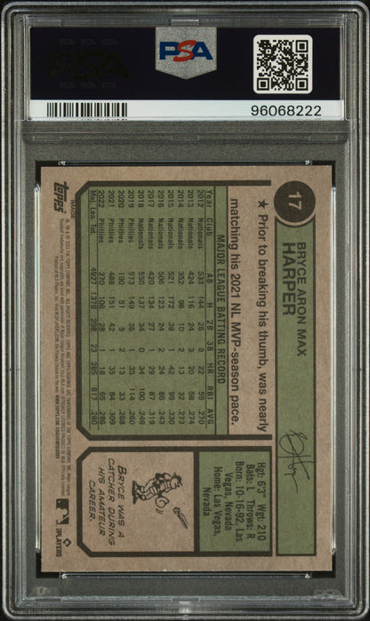 2023 Topps Heritage Bryce Harper Image Variation SP PSA 10
