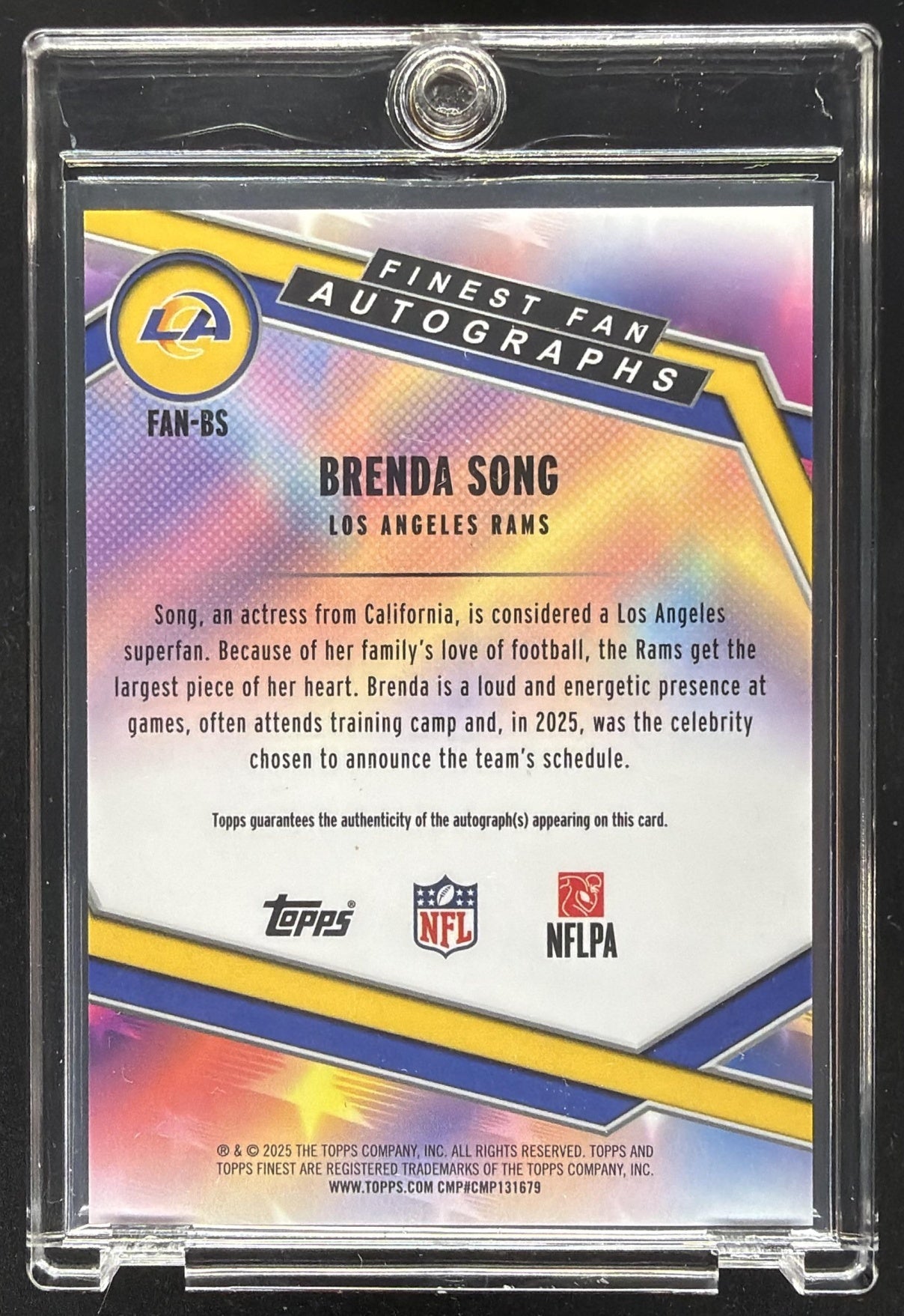 2025 Topps Finest Brenda Song #FAN-BS Fans Auto