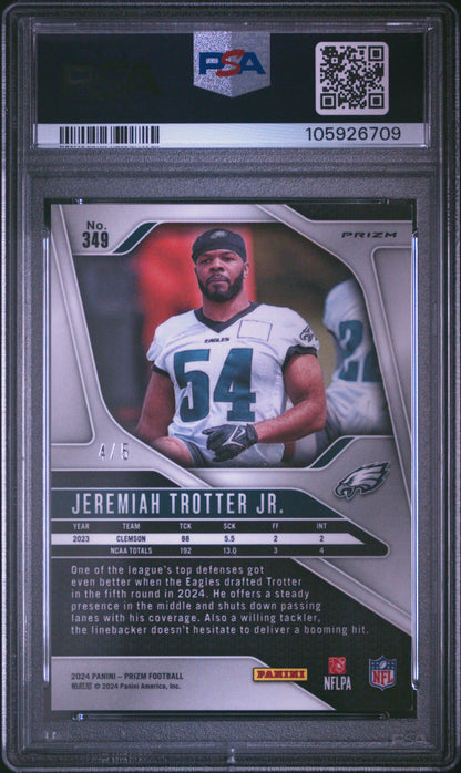 2024 Prizm Jeremiah Trotter Jr. Gold Vinyl /5 PSA 9 RC