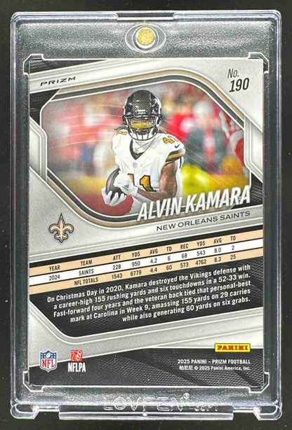 2025 Panini Prizm Alvin Kamara #190 Tiger Stripe Saints