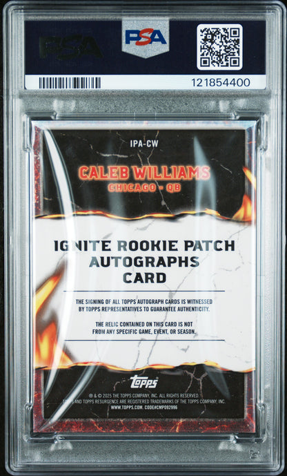 2024 Topps Resurgence Caleb Williams #IPA-CW Ignite Rookie Patch Auto MEM RC PSA 9