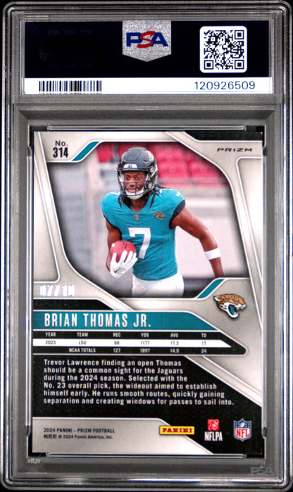 2024 Prizm Brian Thomas Jr Gold Scope Rookie /10 PSA 9