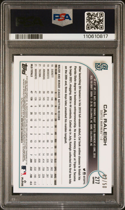 2022 Topps Chrome Cal Raleigh Sapphire Gold Rookie /50 PSA 10