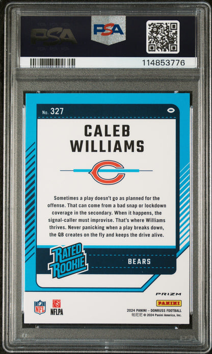 2024 Panini Donruss Caleb Williams #327 Optic Rated Rookie Red Wave PSA 10