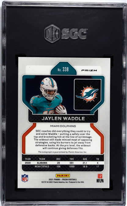2021 Prizm Jaylen Waddle Silver Rookie Auto SGC 9.5/10