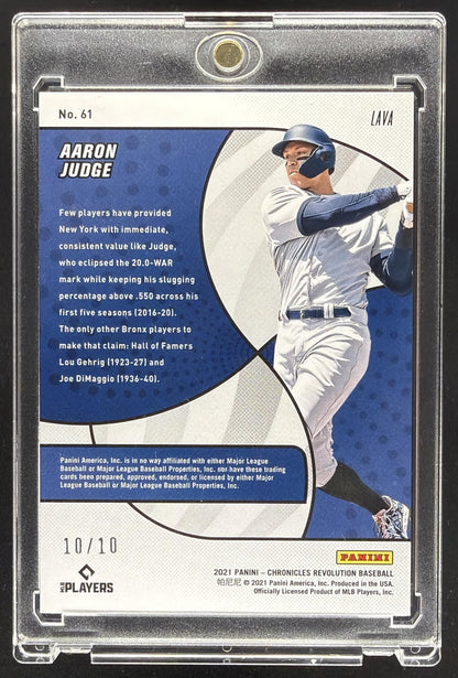 2021 Panini Chronicles Aaron Judge #61 Revolution Lava 10/10