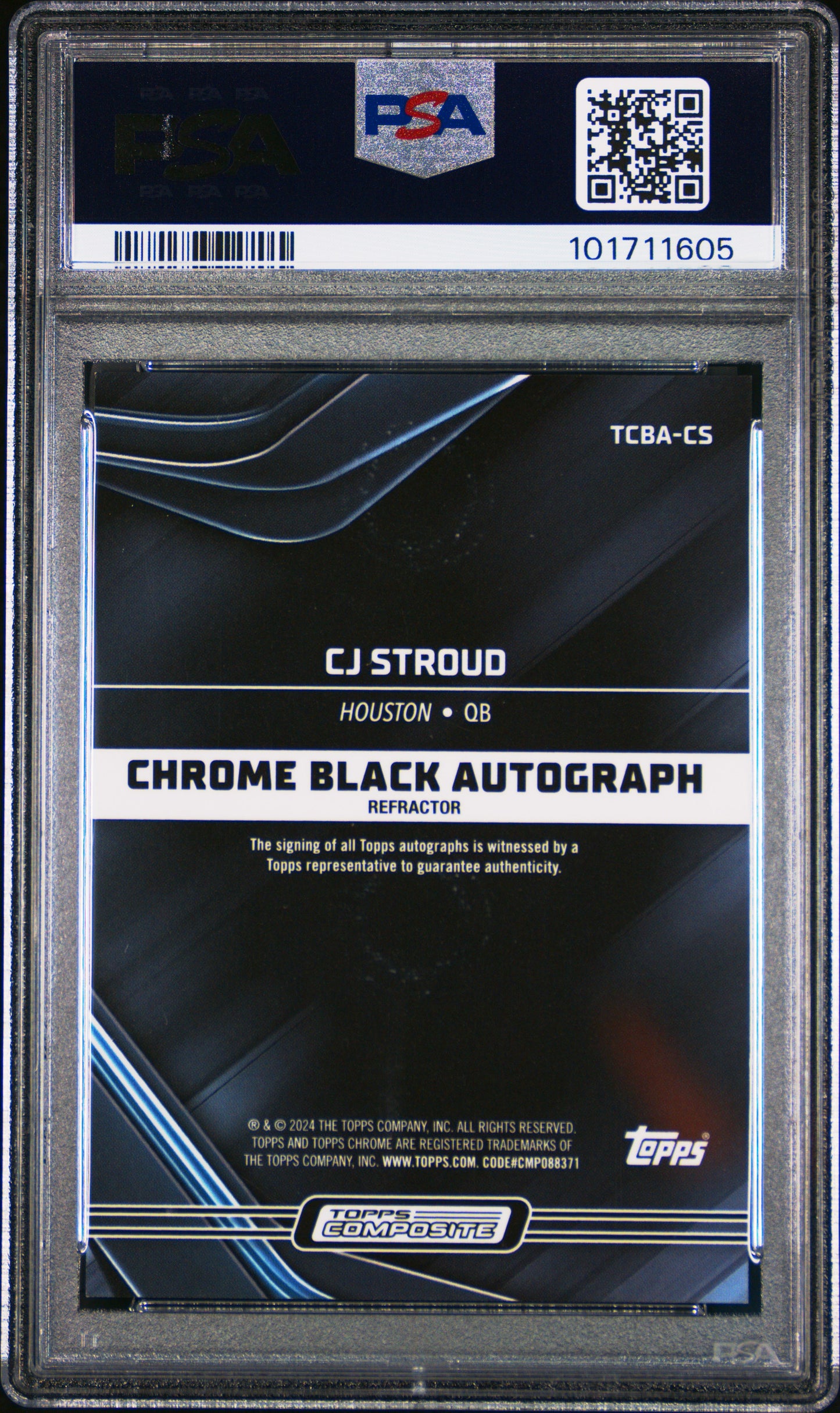 2023 Topps Chrome Black CJ Stroud Rookie Auto /150 PSA 9