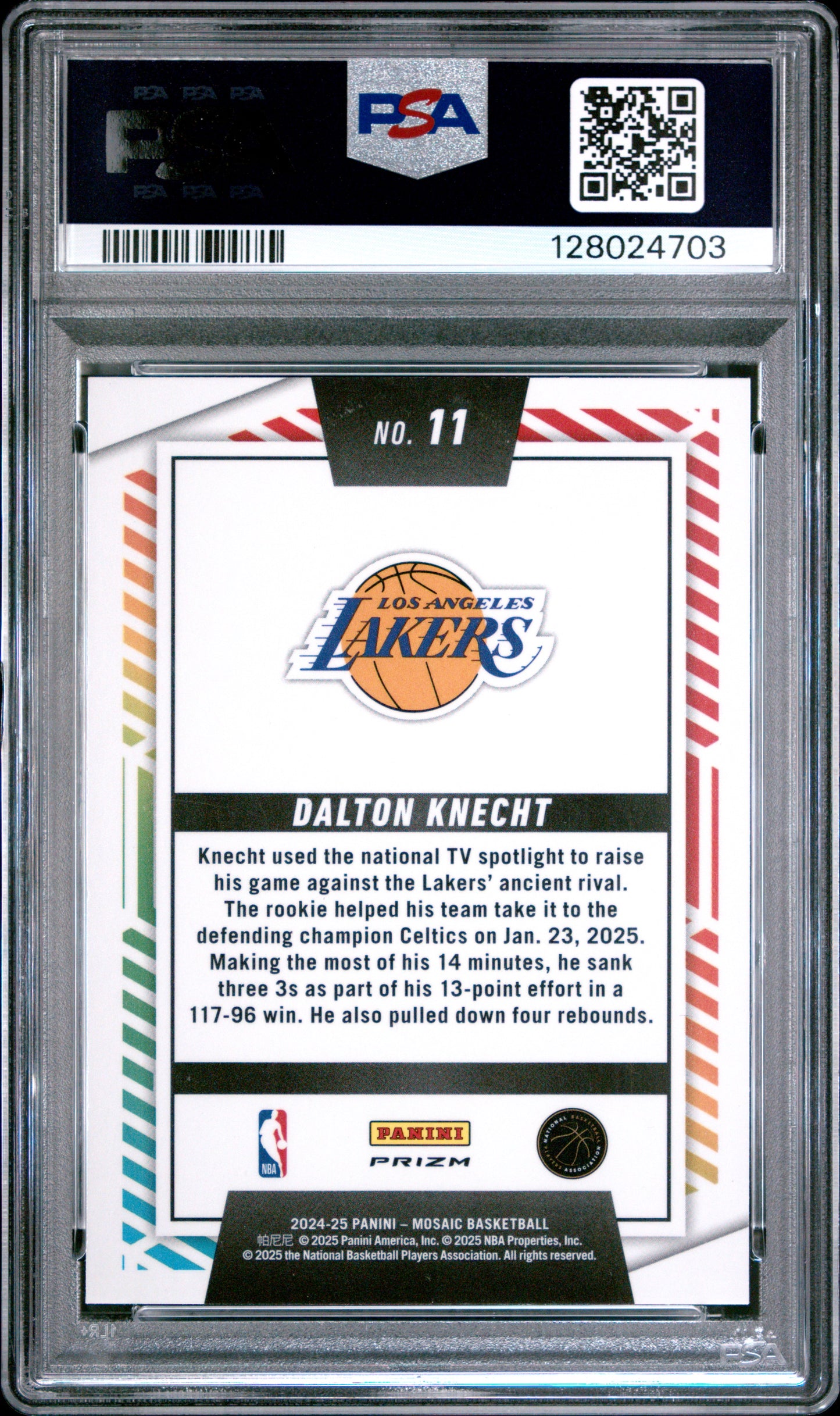 2024-25 Mosaic Dalton Knecht Razzle Dazzle PSA 10