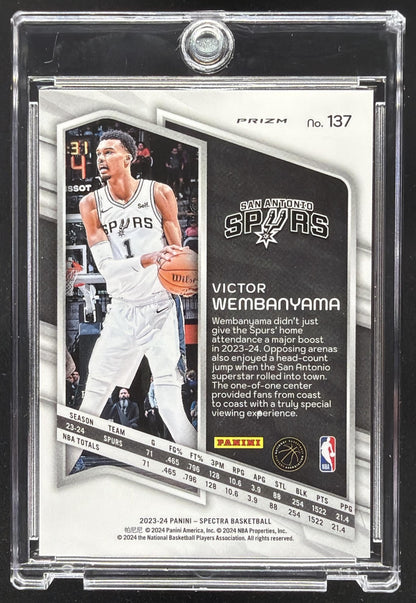 2023-24 Panini Spectra Victor Wembanyama #136 Red Hyper RC