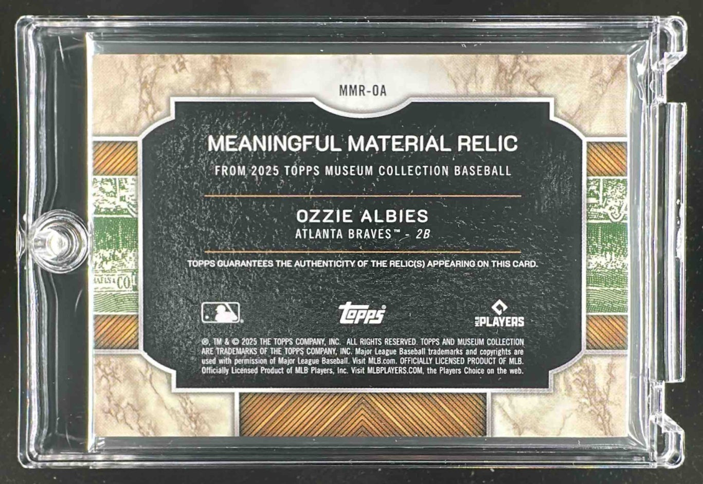 2025 Topps Museum Collection Ozzie Albies #MMJP-OA Jumbo Patch Relic /15